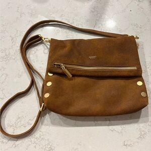 Hammitt VIP Crossbody - Brown Suede with Gold Accents
